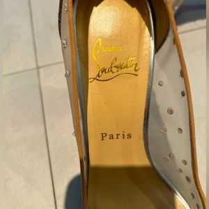 Christian Louboutin size 38 rhinestone and sheer mesh stiletto